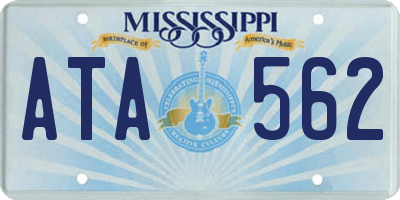 MS license plate ATA562