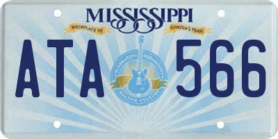 MS license plate ATA566