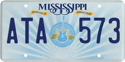 MS license plate ATA573