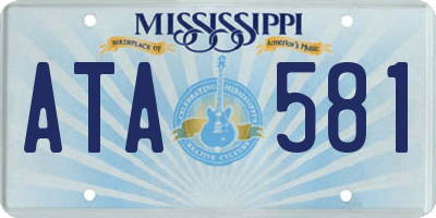MS license plate ATA581