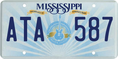 MS license plate ATA587