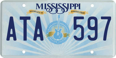 MS license plate ATA597
