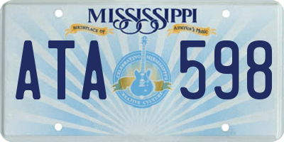 MS license plate ATA598