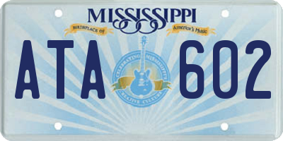 MS license plate ATA602