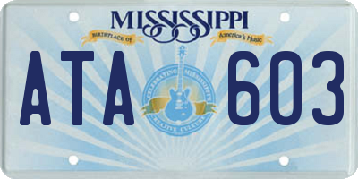 MS license plate ATA603