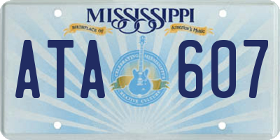 MS license plate ATA607