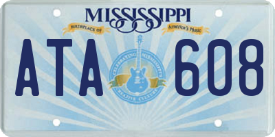 MS license plate ATA608