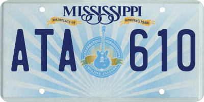 MS license plate ATA610