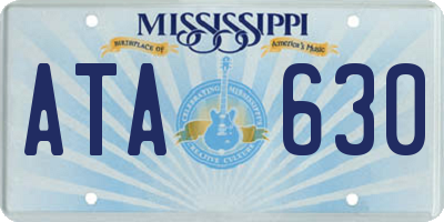MS license plate ATA630
