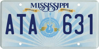 MS license plate ATA631