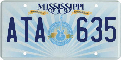 MS license plate ATA635