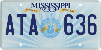 MS license plate ATA636