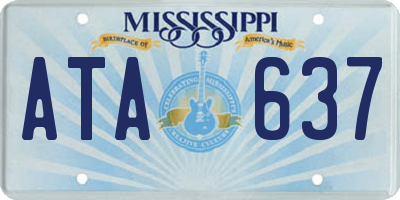 MS license plate ATA637