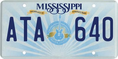 MS license plate ATA640