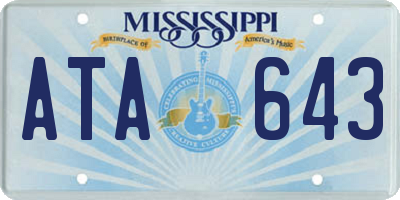 MS license plate ATA643