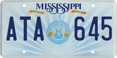 MS license plate ATA645