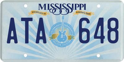 MS license plate ATA648
