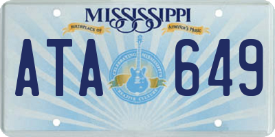 MS license plate ATA649