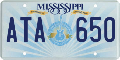 MS license plate ATA650
