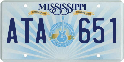 MS license plate ATA651
