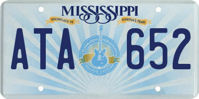 MS license plate ATA652