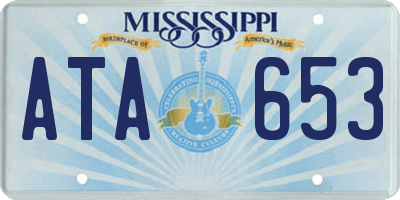 MS license plate ATA653