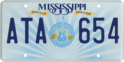 MS license plate ATA654