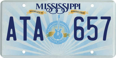 MS license plate ATA657
