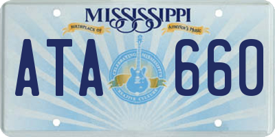 MS license plate ATA660