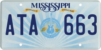 MS license plate ATA663