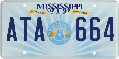 MS license plate ATA664