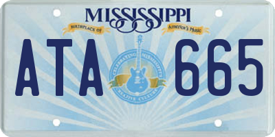 MS license plate ATA665