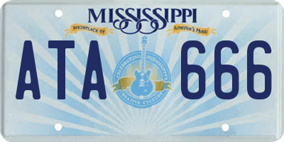 MS license plate ATA666