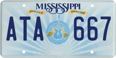 MS license plate ATA667