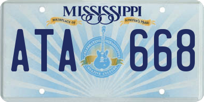 MS license plate ATA668