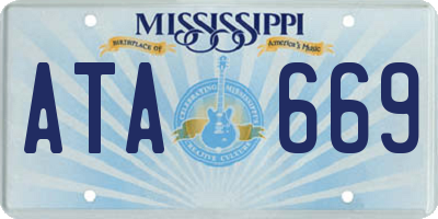 MS license plate ATA669