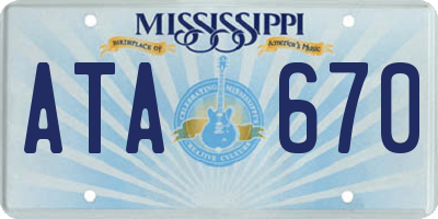 MS license plate ATA670