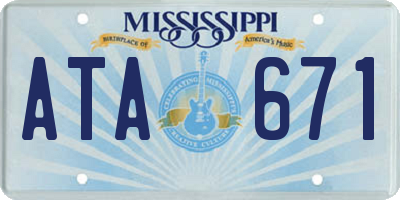 MS license plate ATA671