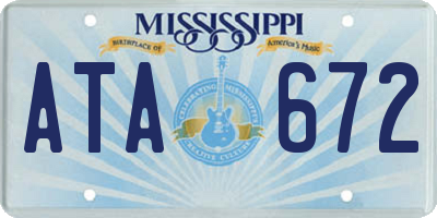 MS license plate ATA672