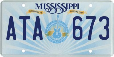 MS license plate ATA673