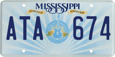MS license plate ATA674