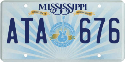 MS license plate ATA676