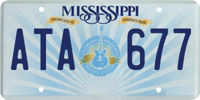 MS license plate ATA677