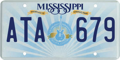 MS license plate ATA679
