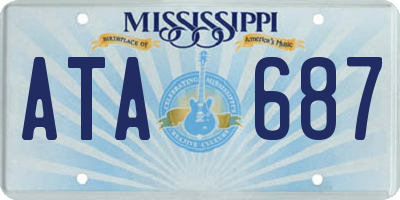 MS license plate ATA687