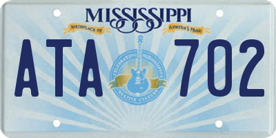 MS license plate ATA702