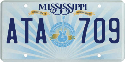 MS license plate ATA709