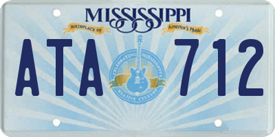 MS license plate ATA712