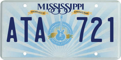 MS license plate ATA721