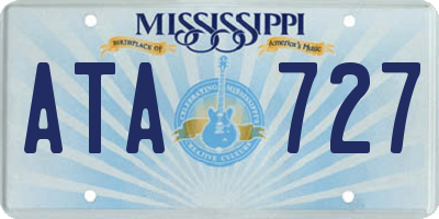 MS license plate ATA727